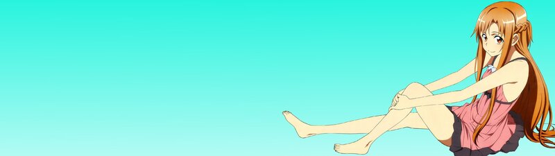 Anime Girl Sitting — Cyan