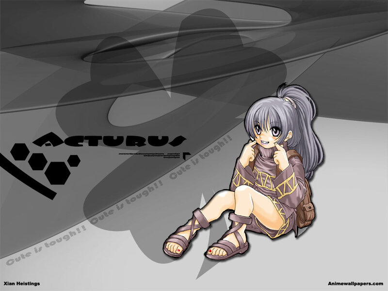 Anime Girl Sitting — Gray, Playful