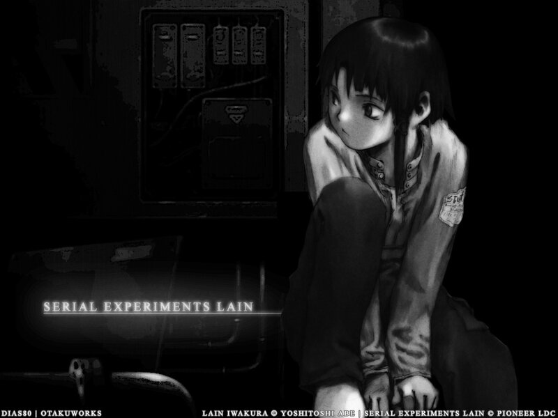 Anime Girl Sitting in Dark Room — Black