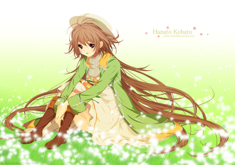 Anime Girl Sitting in Grass