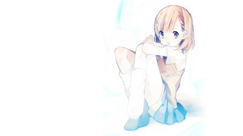 anime girl sitting in snow