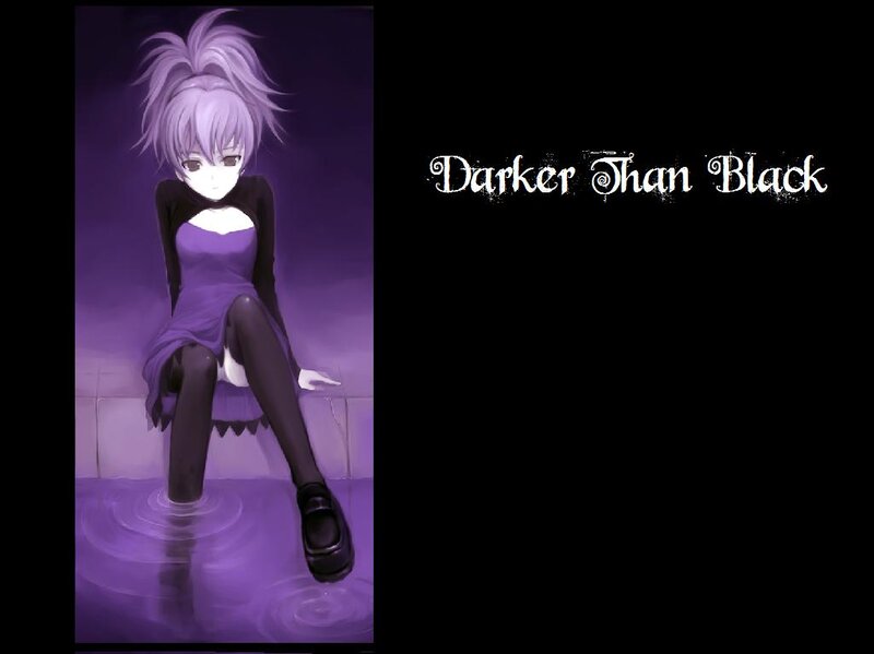 Anime Girl Sitting in Water — Purple, Dramatic