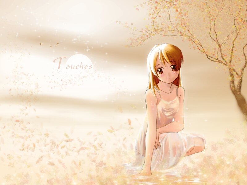 Anime Girl Sitting in Water