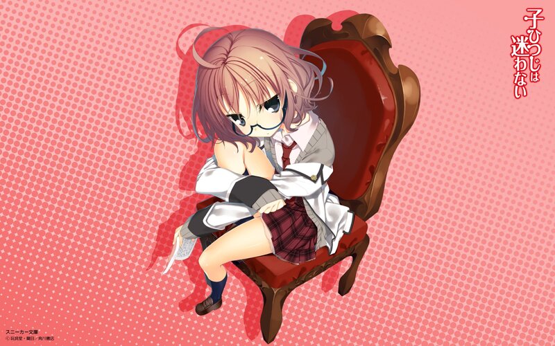 Anime girl sitting on a chair