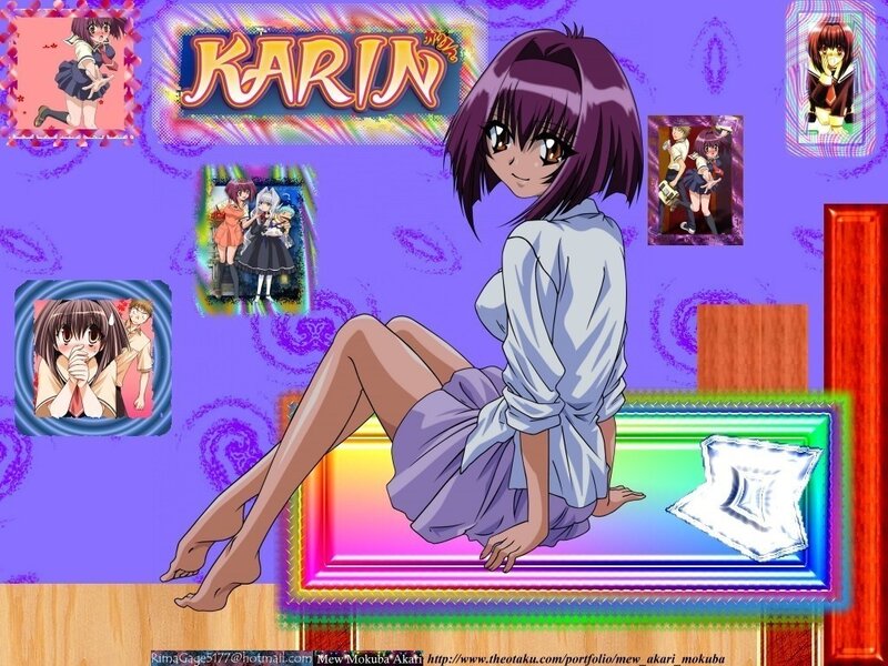 Anime Girl Sitting on Bed — Purple