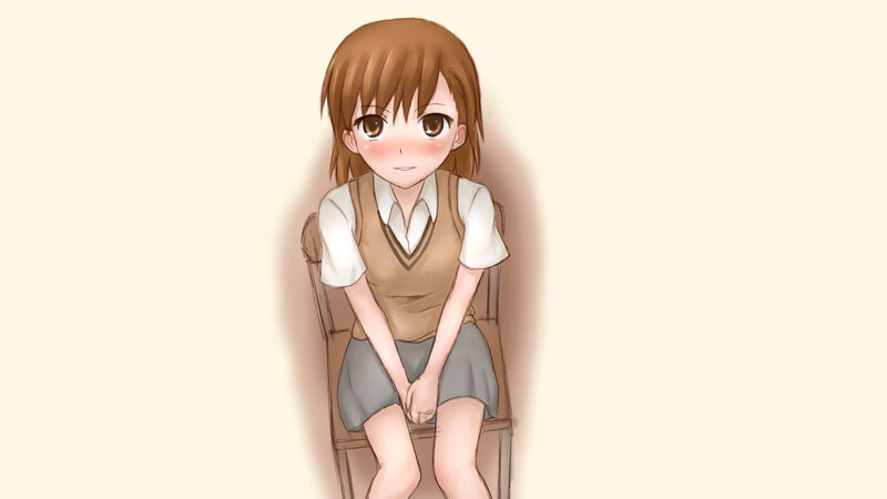 anime girl sitting on chair