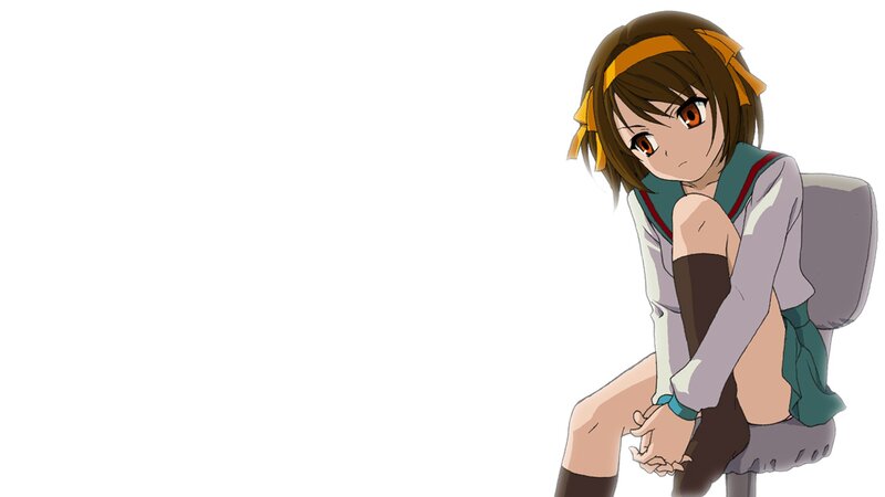 anime girl sitting on chair