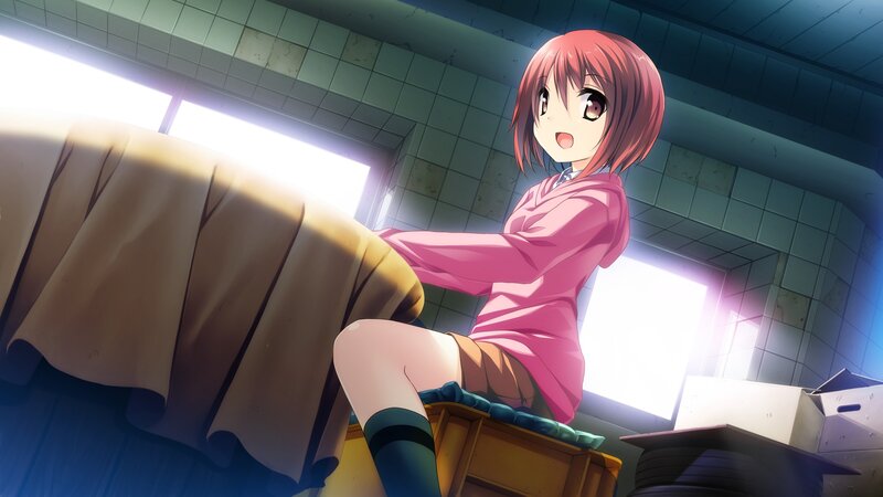 Anime Girl Sitting on Chair — Pink, Dramatic