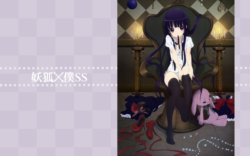 Anime Girl Sitting on Chair — Purple, Dramatic