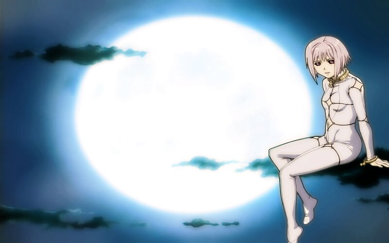 Anime Girl Sitting on Cloud — Blue, Dramatic