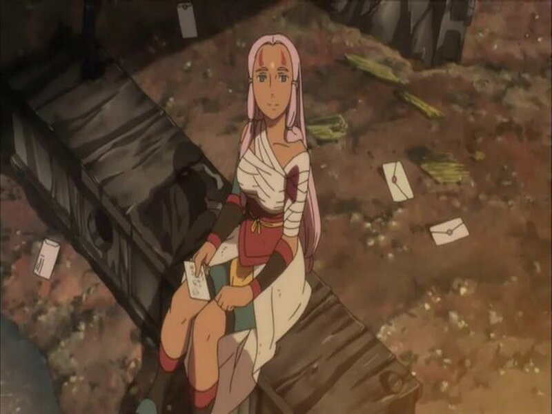 Anime Girl Sitting on Debris