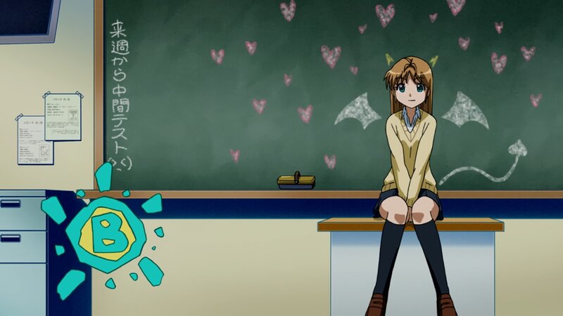 Anime Girl Sitting on Desk — Green