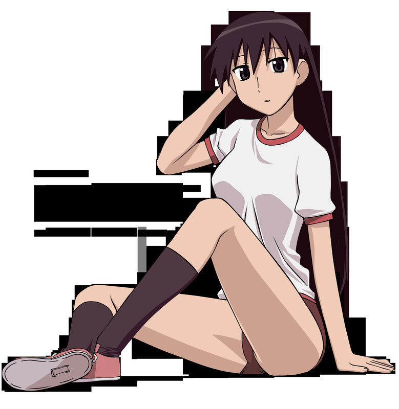 anime girl sitting on floor