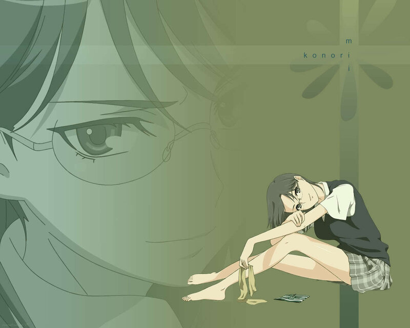 Anime girl sitting on floor