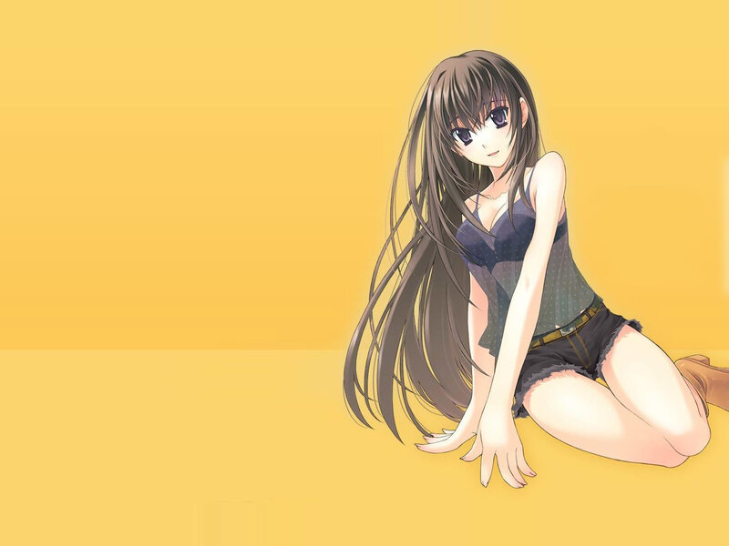 anime girl sitting on floor