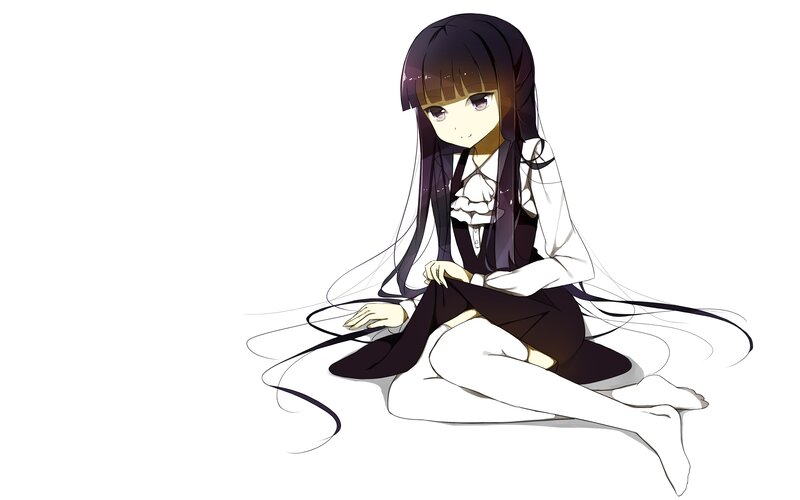 anime girl sitting on floor