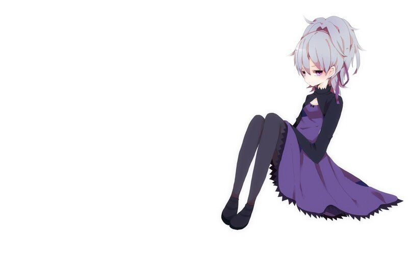 anime girl sitting on floor