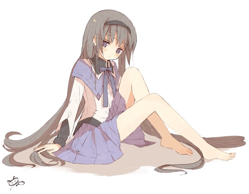anime girl sitting on floor