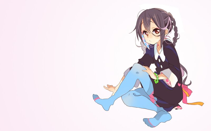 anime girl sitting on floor