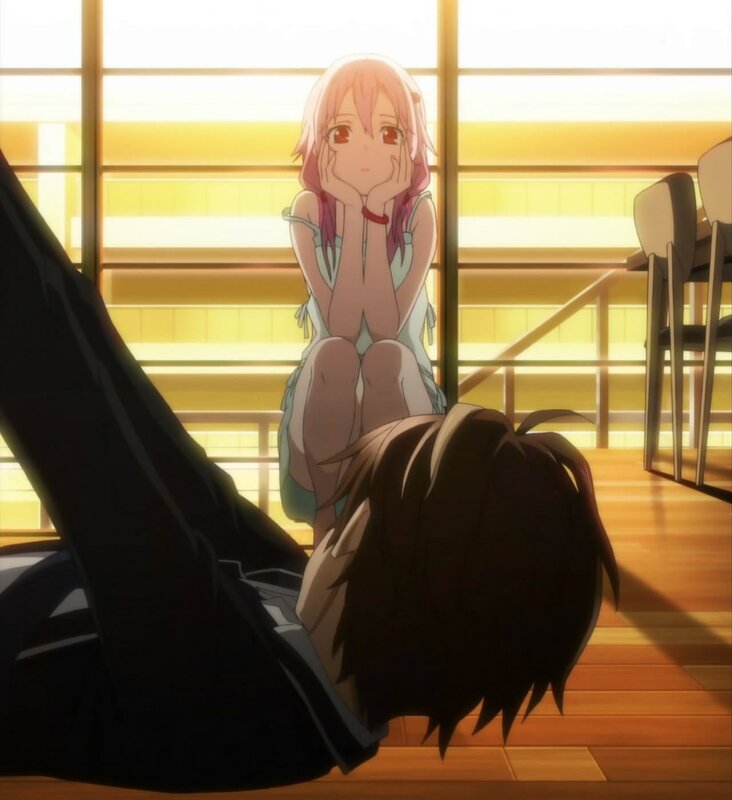 anime girl sitting on floor