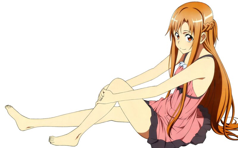anime girl sitting on floor