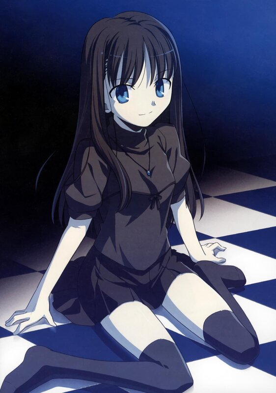 anime girl sitting on floor