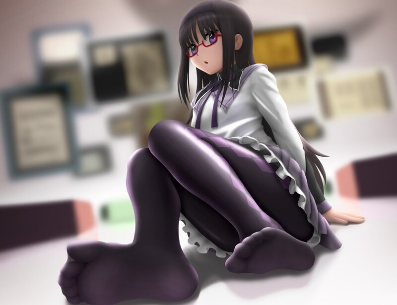 anime girl sitting on floor