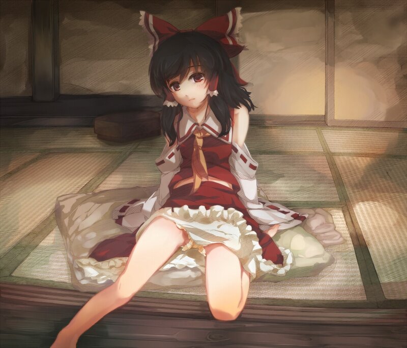 anime girl sitting on floor