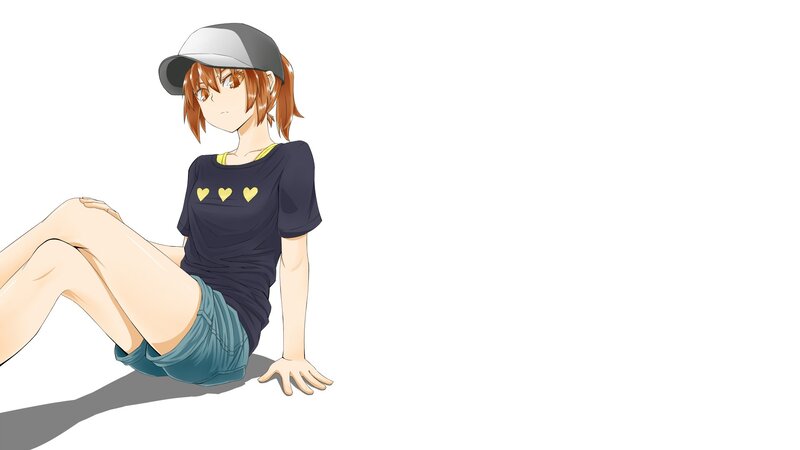 anime girl sitting on floor
