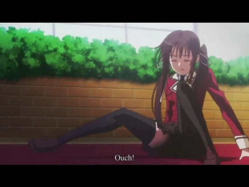 Anime girl sitting on floor