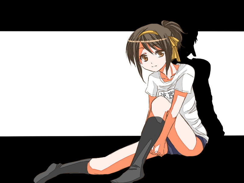 anime girl sitting on floor