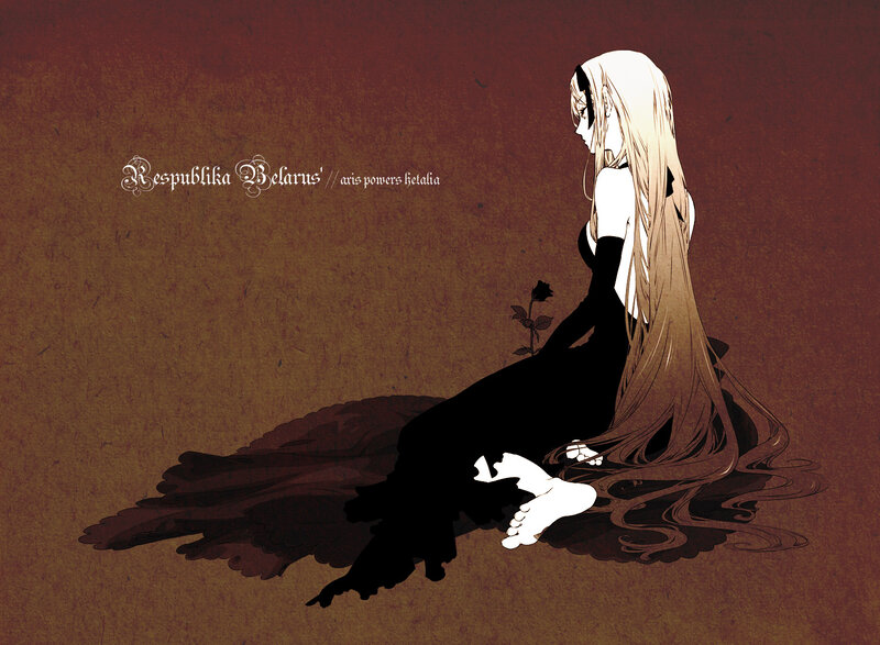 Anime Girl Sitting on Floor — Brown, Dramatic