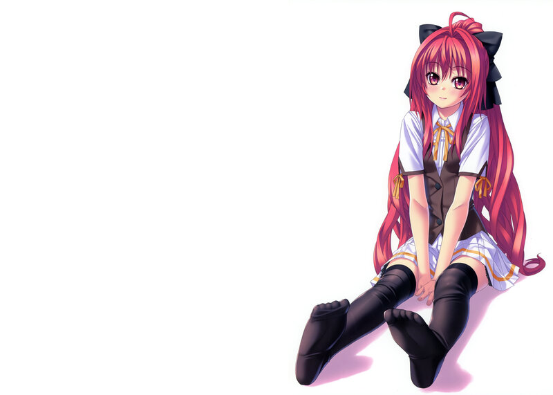 Anime Girl Sitting on Floor — Pink, Calm