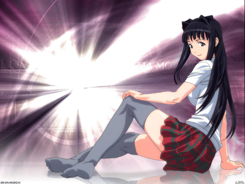 Anime Girl Sitting on Floor — Purple, Dramatic