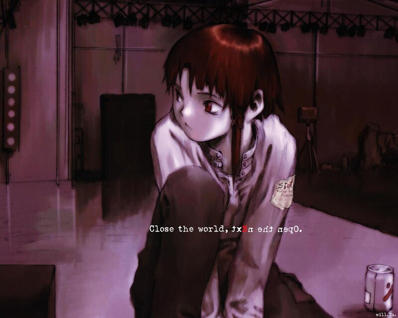 Anime Girl Sitting on Floor — Purple, Somber, Manga