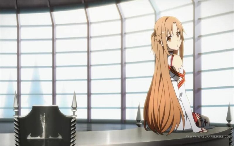Anime Girl Sitting on Platform — Brown