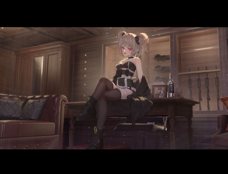 Anime Girl Sitting on Table