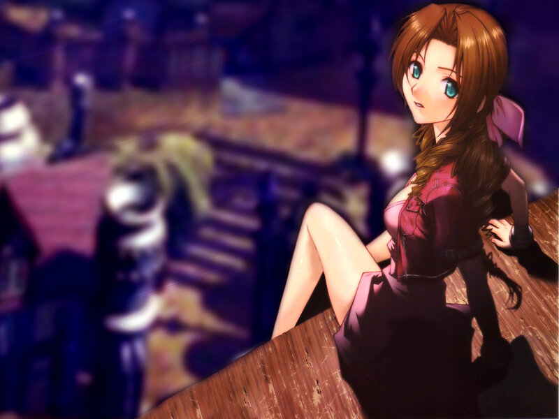 Anime Girl Sitting on Wood — Brown