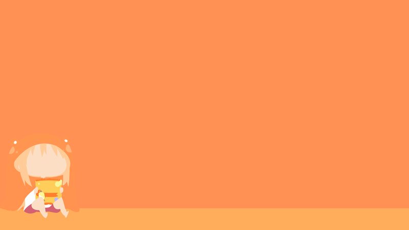 Anime Girl Sitting — Orange, Calm, Digital Art