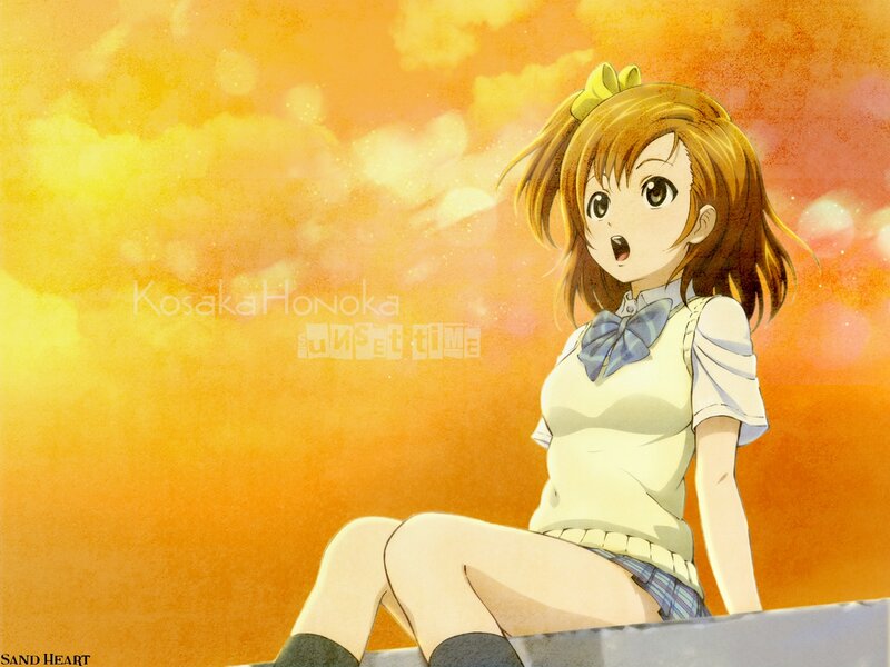 Anime Girl Sitting — Orange, Dramatic