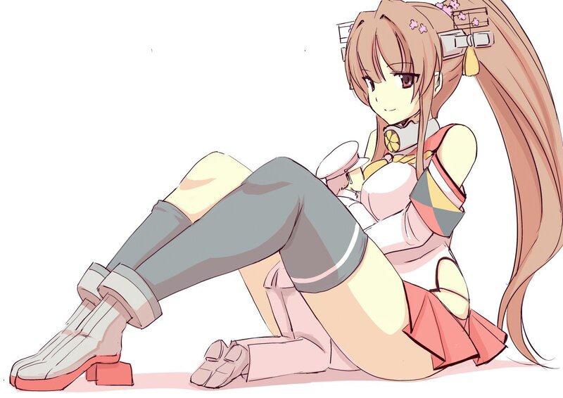 Anime Girl Sitting — Pink, Calm, Long Hair
