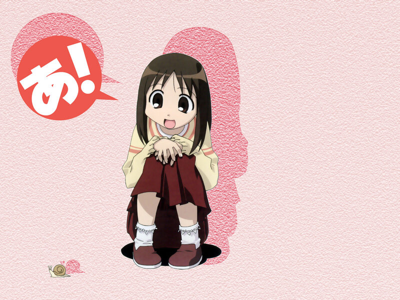 Anime Girl Sitting — Pink, Playful, Speech Bubble