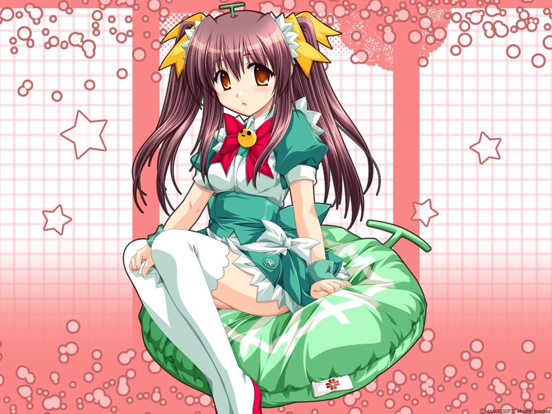 Anime Girl Sitting — Pink, Playful, Star Shapes