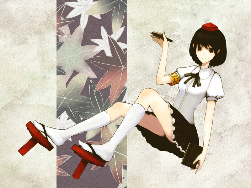Anime Girl Sitting — White, Calm, Manga