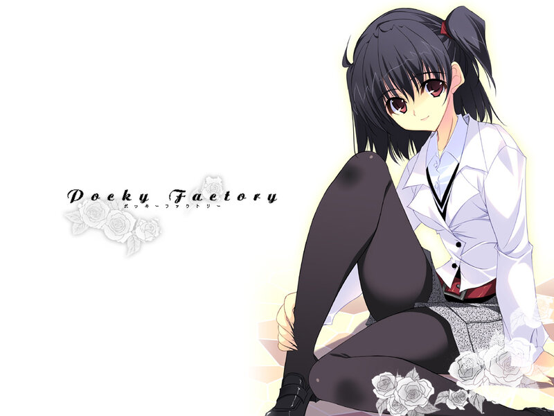 Anime Girl Sitting — White, Calm, School Uniform