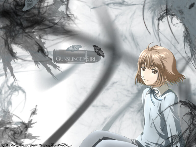 Anime Girl Sitting — White, Melancholic