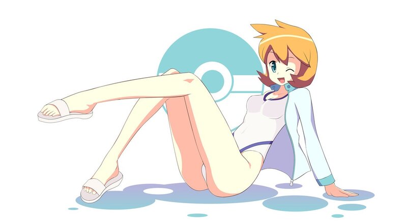 Anime Girl Sitting — White, Playful, Digital Art