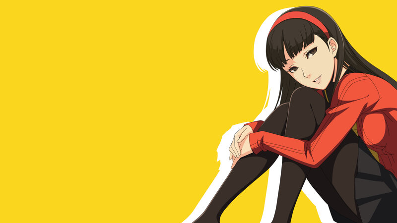 Anime Girl Sitting — Yellow, Calm