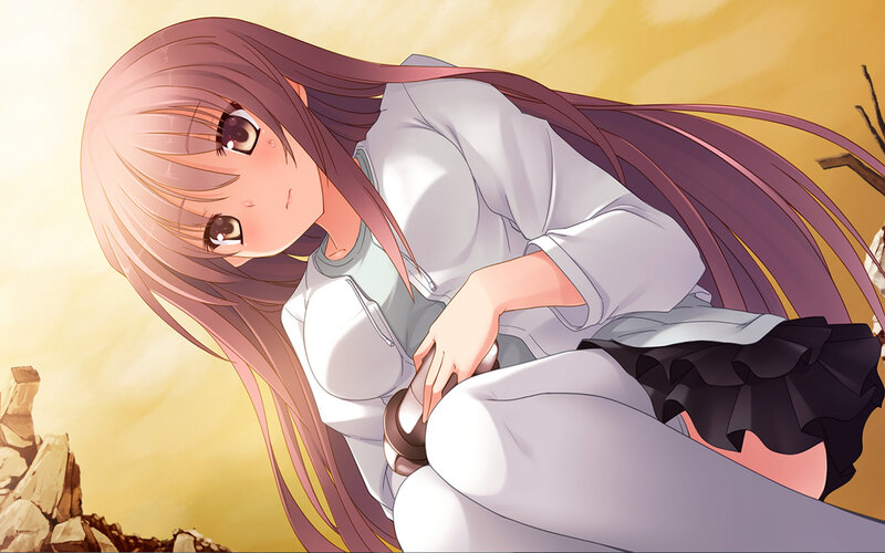 Anime Girl Sitting — Yellow, Dramatic