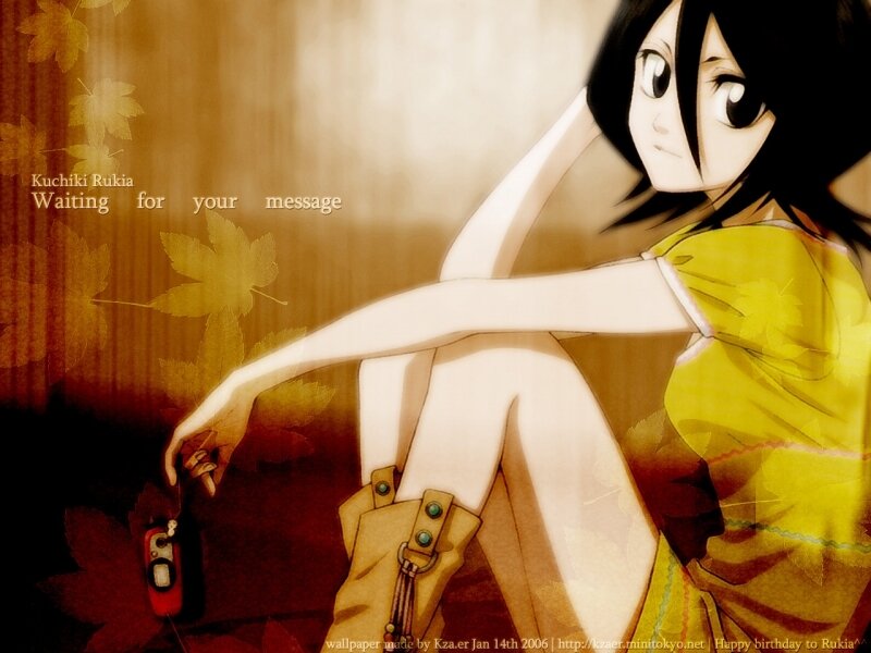 Anime Girl Sitting — Yellow